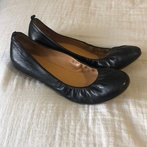 J.Crew Factory Black Leather Ballet Flats